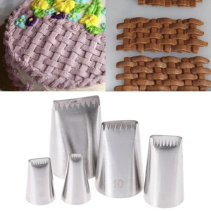 5pcs Basket Weave Tips Icing Piping Nozzle Stainless Steel Writing Tube Nozz3_bf - Picture 1 of 9