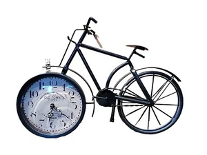 ELEMENTS Farmhouse Distressed Metal Bicycle Clock Desk, Table Top, Shelf/ Mantle - Picture 1 of 6