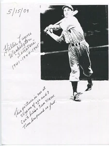 Hillis Layne Signed Paper Photo Autographed Baseball Washington Senators - Picture 1 of 2