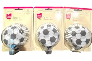 150~Cake Mate SPORTS Cupcake Liners Soccer 3 X 50ct In Total 150 Liners - Picture 1 of 5