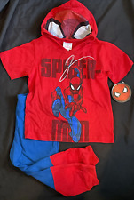 Marvel Spiderman Swinging Action Toddler Hooded Tshirt & Pants Set Size 3T