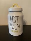 Rae Dunn Artisan Collection BEST MOM Canister w/ Yellow Daisies & Lid