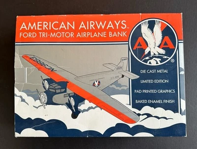 American Airways Ford Tri Motor Airplane Die-Cast Metal Bank Limited Edition - Image 1 of 4
