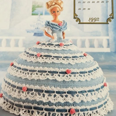 Annies Attic Fashion Doll Dress Gown Miss June 1992 Crochet Pattern Leaflet - Image 1 of 4