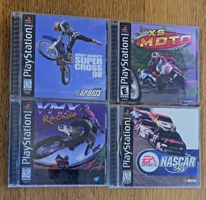 Playstation 1 PS1 Rennspiele Konvolut - 4 Spiele - XS Moto, VMX Racing, NASCAR, JMSC - Bild 1 von 3