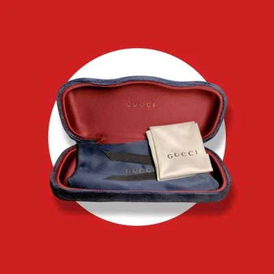 Estuche con cubierta para gafas de sol Gucci terciopelo azul con bolsa para el polvo N.W.O.T. Foto 1 de 4