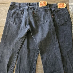 2 Pairs of Levi's 501 Black Men's Jeans Classic Straight Leg Button Fly 38x32 - Picture 1 of 7