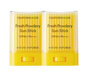 2 PACK NATURE REPUBLIC CALIFORNIA ALOE FRESH POWDERY SUN STICK 24g x 2 SPF50+ PA - Picture 1 of 8