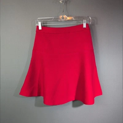 Tahari Cherry Red XS Wool Blend Knit Mini Skirt Preppy Schoolgirl Princess Cozy - Image 1 of 4