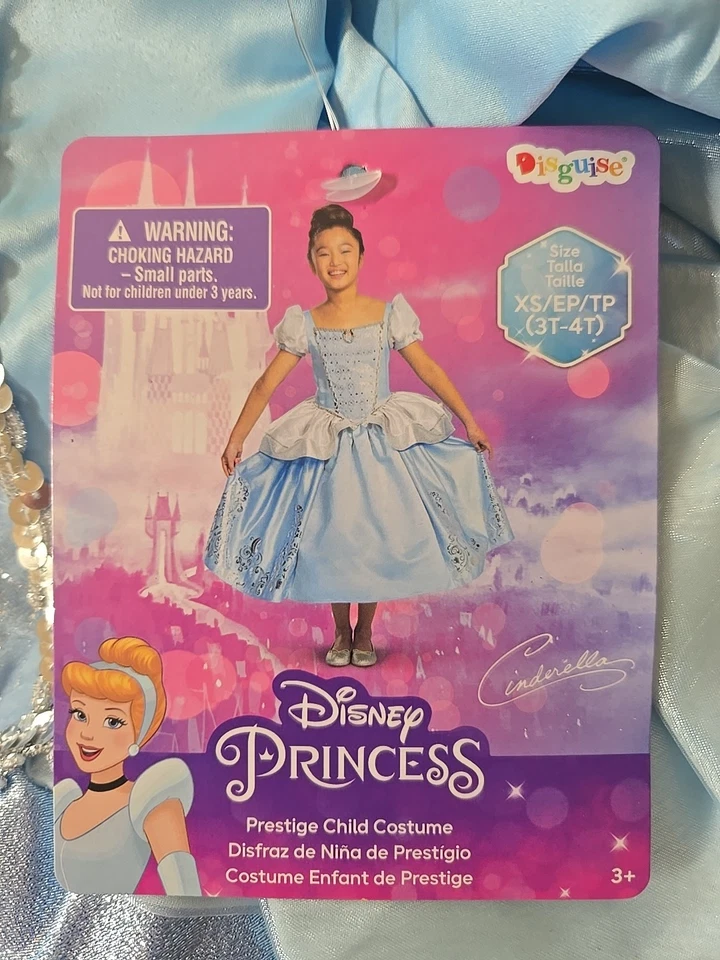 NUEVO CON ETIQUETAS DISFRAZ HALLOWEEN PRINCESA CENICIENTA DISNEY TALLA XS 3T-4T ENVÍO GRATUITO  Foto 1 de 2