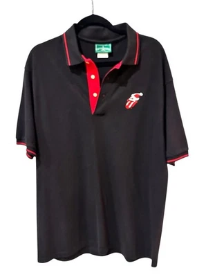 Rolling Stones Mens Black & Red Polo Shirt Christmas Logo Large - Image 1 of 3