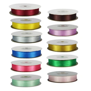 Doppelseitiges schönes Satinband 3/6/10/15 mm breit uni Rolle 25 m - Ausverkauf - Bild 1 von 14