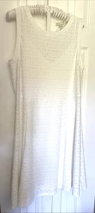 CATO White Eyelet dress size L white eyelet Lined NWT - Picture 1 of 18