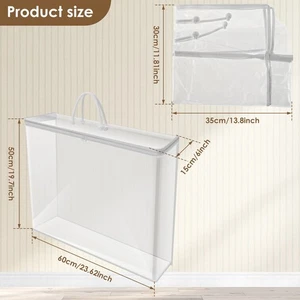 6Pcs Clear Storage Bags Clear Clothes Storage Bags with Handle stRJJ - Picture 1 of 11