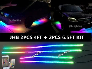 JHB Bluetooth APP Remote CHASING Flowing LED Trucks Underglow Strips Lights Kit - Picture 1 of 23