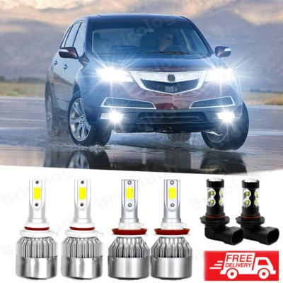 Combo faros LED + kit de faros antiniebla 6000 k para Acura MDX 6X 2004 2005 2006 Foto 1 de 4