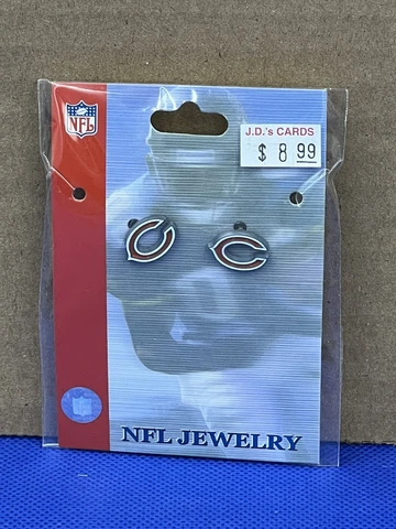 Chicago Bears NFL Silver Post Stud Earrings Charm Logo New Cover