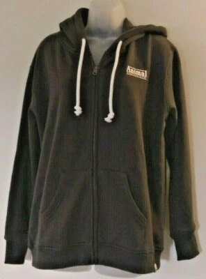 Women Animal Hoodie Grey/Green Full Zip Printed Branding Pocket Draw Cord Hood   - Image 1 of 3