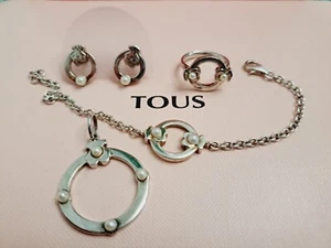 Conjunto Tous Plata 1a Ley Con Perlas - Imagen 1 de 12