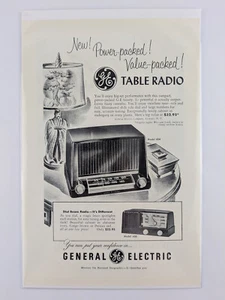 Anuncio impreso vintage 1951 para radio de mesa GE General Electric modelo 404 y esfera 400 - Imagen 1 de 3