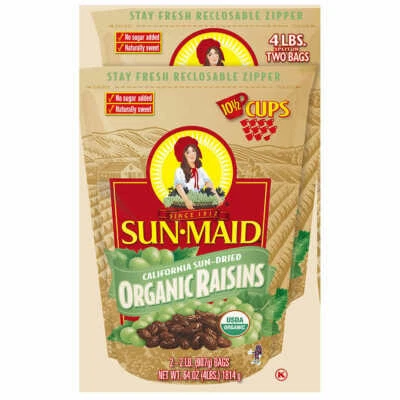 Sun-Maid Organic California Sun-Dried Raisins, 2 lbs, 2-count Fast Shipping! - Image 1 of 2