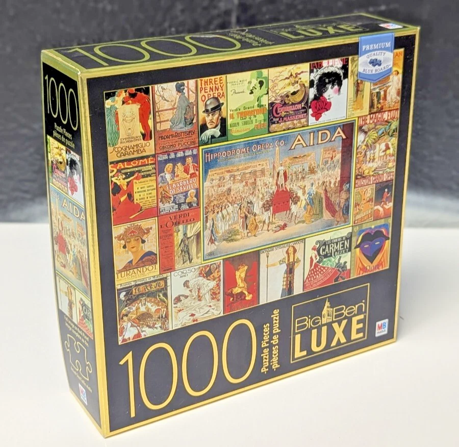 Big Ben Luxe Puzzle Vintage Pósters de Ópera 1000 Piezas Completo MB Foto 1 de 4