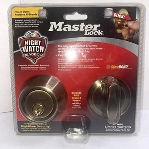 Master Lock DSON0605 Deadbolt, Antique Brass, Keyed One Side 2006 ~ 73534 - Picture 1 of 4
