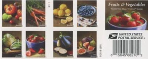 US SCOTT 5484 - 5493B BOOKLET OF 20 FRUITS AND VEGTABLES FOREVER STAMPS MNH - Picture 1 of 1