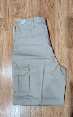Khaki Cargo Work Pants - Size 34 - Beige / Tan / Brown - New Uniform - Image 1 of 3
