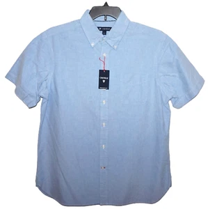 Daniel Cremieux kurzärmeliges Shirt XXL Allure blau Baumwolle Oxford neu mit Etikett (DSS451) - Bild 1 von 2