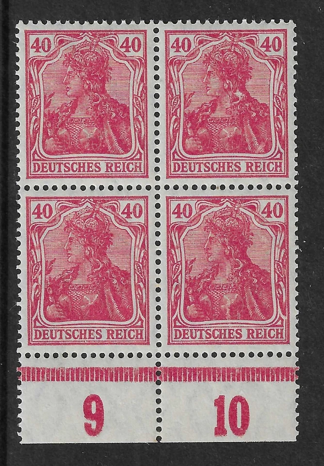 GERMANY - 1920 - GERMANIA / 40 PF / WMK 1 - LOWER MARGIN / BLOCK 4V - MNH ** - Image 1 of 1