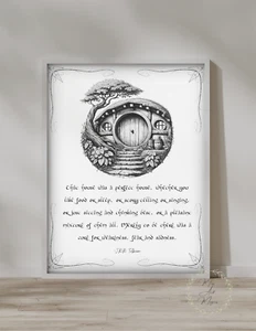 Lord of the Rings Shire Hobbit Door House Quote Tolkien Art Matte poster print - Picture 1 of 4
