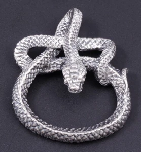 22g große Boa Schlange Schlange Kobra Biker authentisch 925 Sterlingsilber Anhänger - Bild 1 von 12