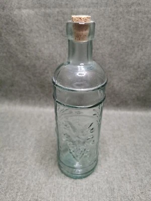 Decorative Glass Bottle, Clear Grapes design glass bottle, Made In Spain✨✨✨ - Image 1 of 4