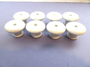 8 White Ceramic CABINET KNOBS Made in Japan No Screws - Picture 1 of 4