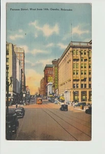 POSTKARTE STRASSENSZENE FARNUM STREET WEST VOM 14. OMAHA NEBRASKA - Bild 1 von 2