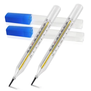 ℃&℉ Clinical Glass Thermometer for Underarm 2PCS - Classic Non Digital Thermomet - Picture 1 of 5