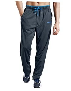 Men's Sweatpants with Zipper Pockets Open Bottom Large 00gray With Zipper - Picture 1 of 6