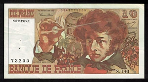 10 Francs BERLIOZ FRANCE 1974 bank-note paper money - Picture 1 of 2