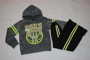 Boys PULLOVER HOODIE SWEATSHIRT Basketball BORN WITH IT Black Sweat Pants SIZE 4 - Picture 1 of 1
