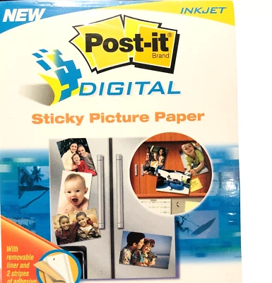 Papel fotográfico digital adhesivo Post-it 3M 25 hojas 4x6 mate de inyección de tinta 24 lb con nuevo Foto 1 de 4