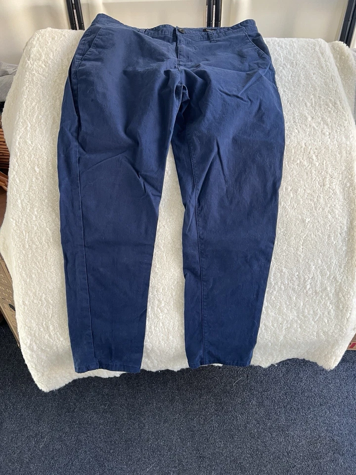 Kenneth Cole Pants Mens 34 X28 Blue Flat Chino Tapered Leg - Image 1 of 4