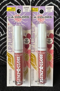 2pk LA COLORS LIP PLUMPER FLOWER POWER C37547 CORAL HINT OF COLOR LIP GLOSS LOT - Picture 1 of 11