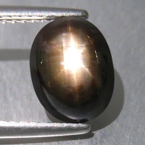 3.13 CT 9x6 MM INSPIRING 6 RAYS SPARKLING NATURAL BLACK STAR SAPPHIRE GEMSTONE - Picture 1 of 3