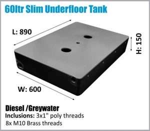 60LT RV UTE DIESEL / GREYWATER TANK TRAYBACK FOR NISSAN ETC POLYMATE.OZ MADE. - Picture 1 of 2