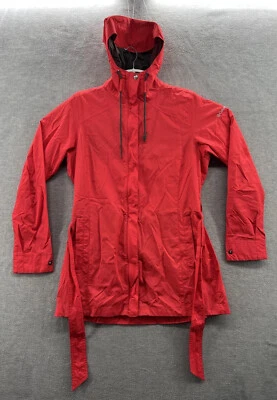 Columbia Womens Size M Hooded Pink Vented Rain Jacket With Waist Straps - Image 1 of 4