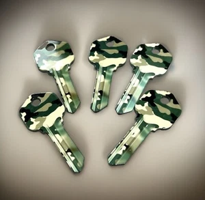 HOUSE KEY BLANKS - 5 PACK CAMOUFLAGE-Uncut NEW KWIKSET KW-1/SHIPS IN 24HRS! - Picture 1 of 4