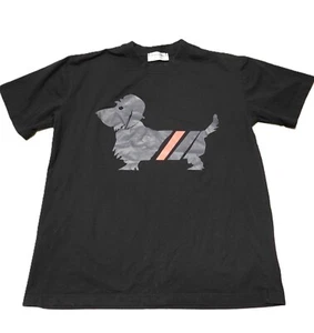 Thom Browne Black T-Shirt Size Medium Dog Graphic Crew Short Sleeve Casual Tee - Picture 1 of 10