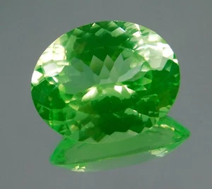 Zertifizierter natürlicher Paraiba Turmalin 23,20 ct neongrüne Farbe ovaler Edelstein - Bild 1 von 3