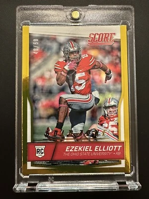2016 Score Gold Zone PRIME /50 SSP Ezekiel Elliott Rookie #344 Cowboys OSU RC!! - Image 1 of 4